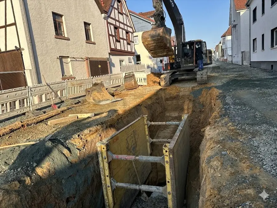 Kanal- und Wasserleitungsarbeiten, Rosbach vor der Höhe